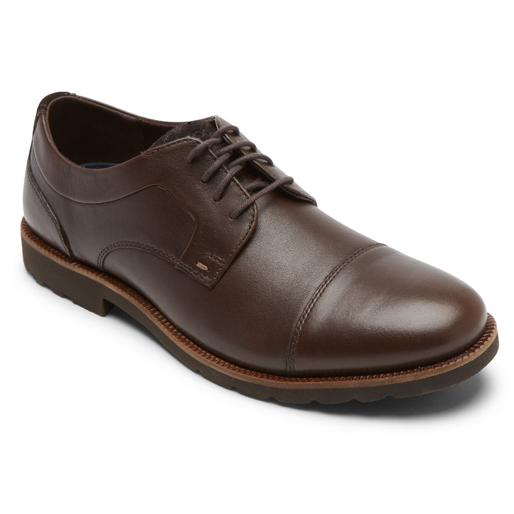 Oxfords Rockport Hombre Mexico - Sharp & Ready 2 Cap Toe Marrom Oscuro - ZOWFS3729